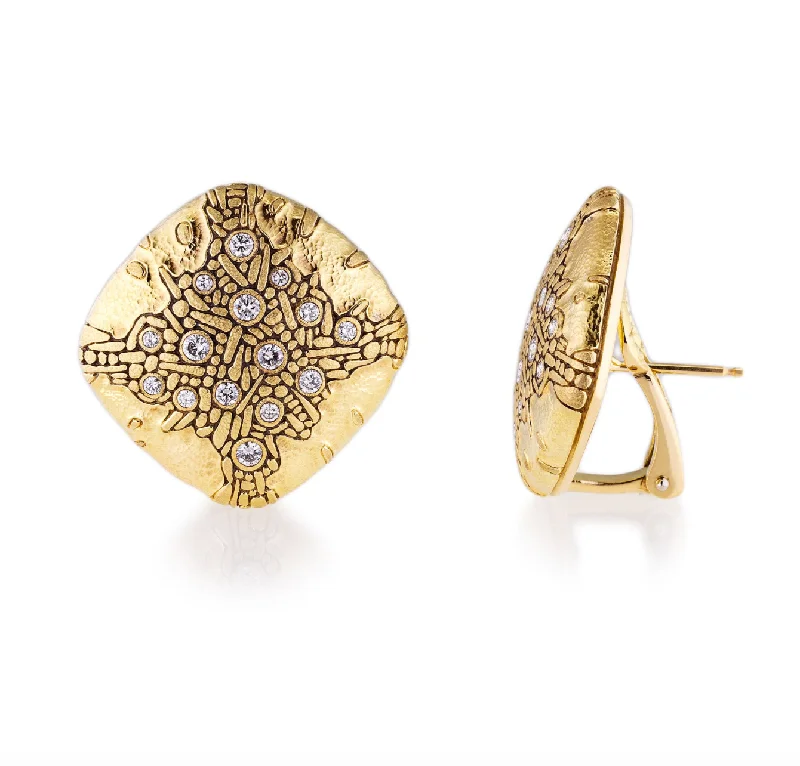 Best hoop earrings with butterfly motifs for a playful and whimsical appearance-Alex Sepkus Cushion Shape Earrings - E-6