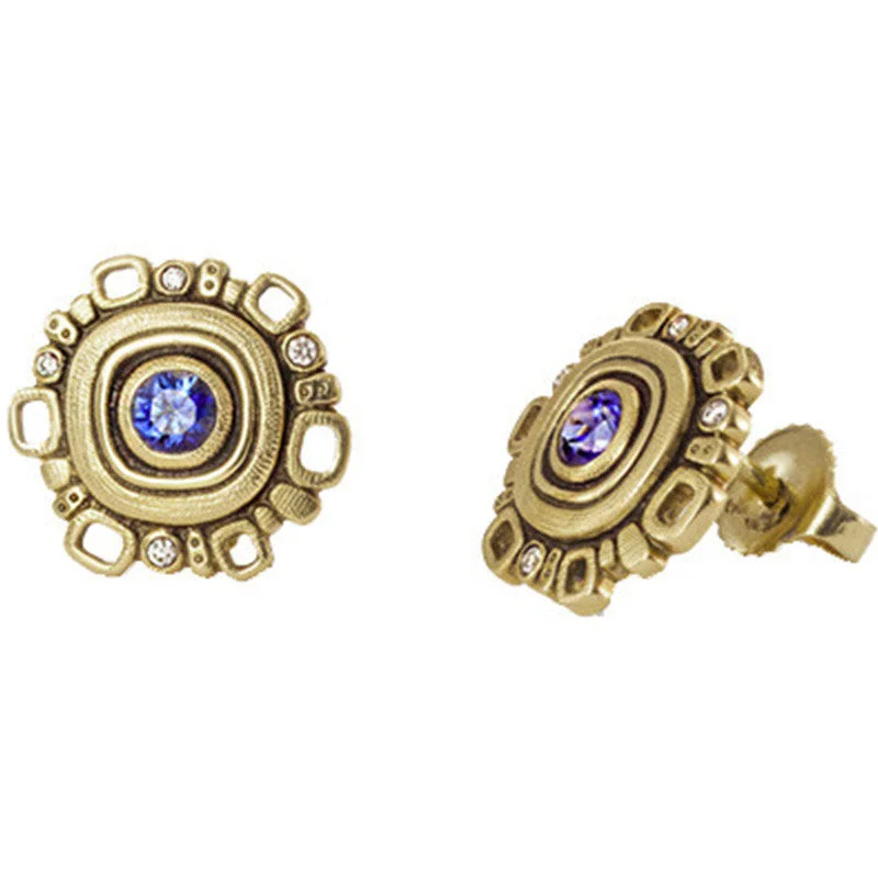 Hoop earrings with pearl accents for a chic and classic style-Alex Sepkus Sapphire Earrings - E-85S