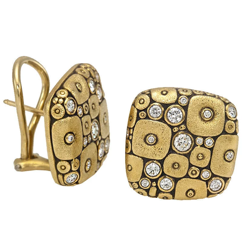 Best hoop earrings with cubic zirconia for a budget-friendly, dazzling look-Alex Sepkus Soft Mosaic Earrings - E-115D