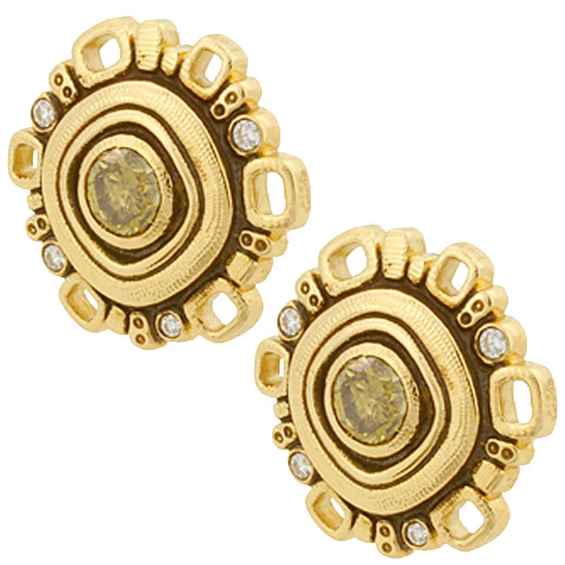 Best hoop earrings with cubic zirconia for a budget-friendly, dazzling look-Alex Sepkus Wheel Earrings - E-85