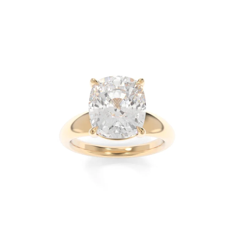 Engagement rings with cathedral-set ruby stones -Arden Solitaire Elongated Cushion