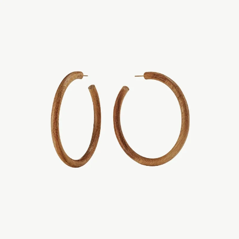 Best hoop earrings with enamel details for a colorful and modern look-Arlie Maxi Teak Hoop Earrings