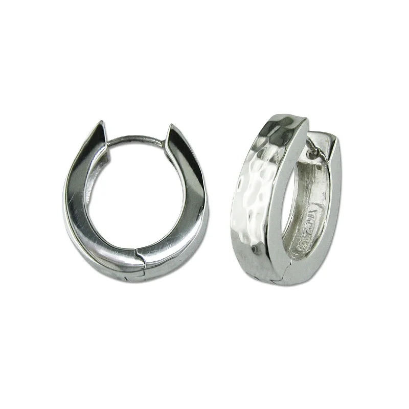 Best hoop earrings with matte finish for a sophisticated, understated design-Rain Textured Snap Hoops