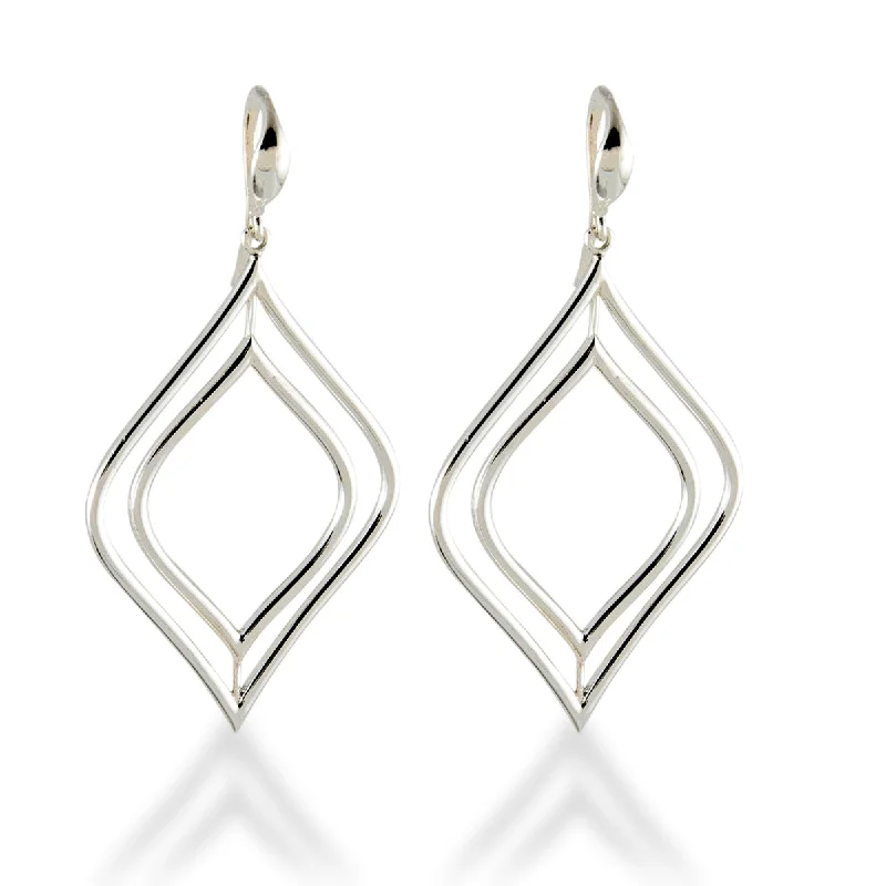 Best hoop earrings with snake-inspired designs for an edgy and fierce vibe-Double Marquis Drop Wire Earring