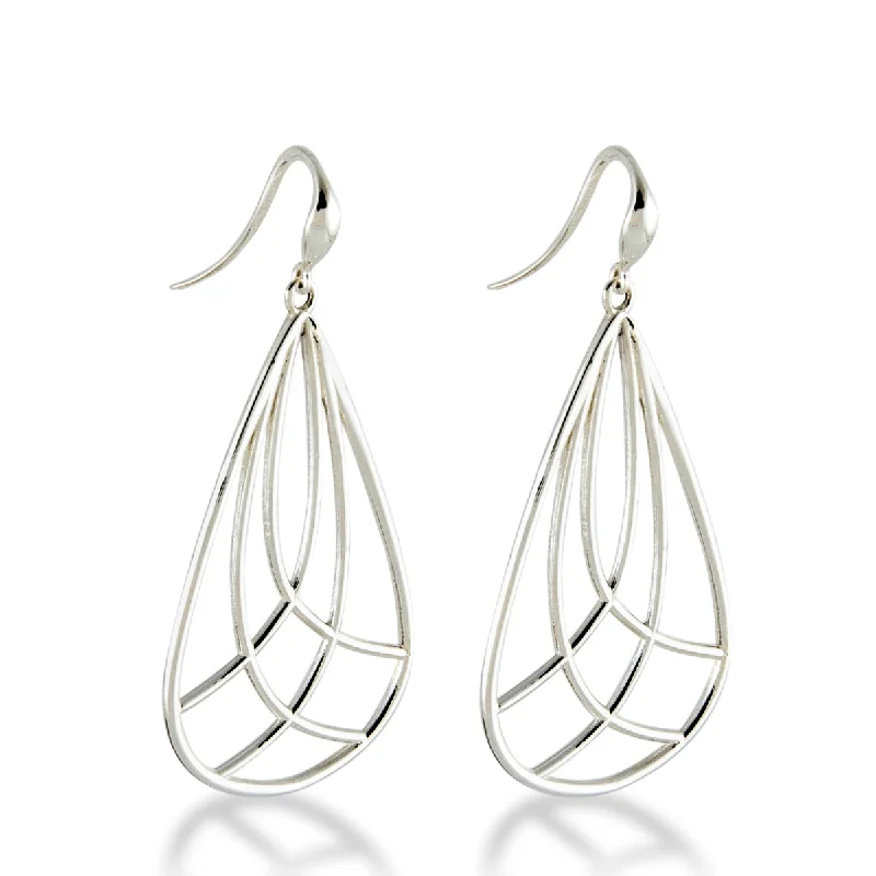 Best hoop earrings with braided leather for a rustic, stylish finish-Pear Wire Dangles