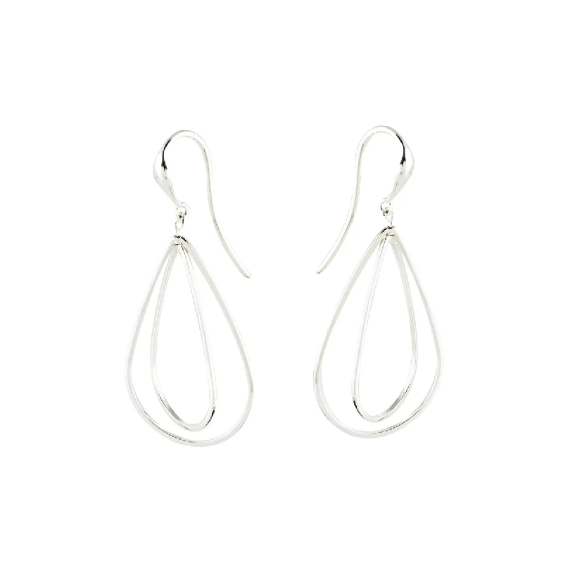 Hoop earrings with removable pendants for a versatile and customizable accessory-Dangle Pear Wires