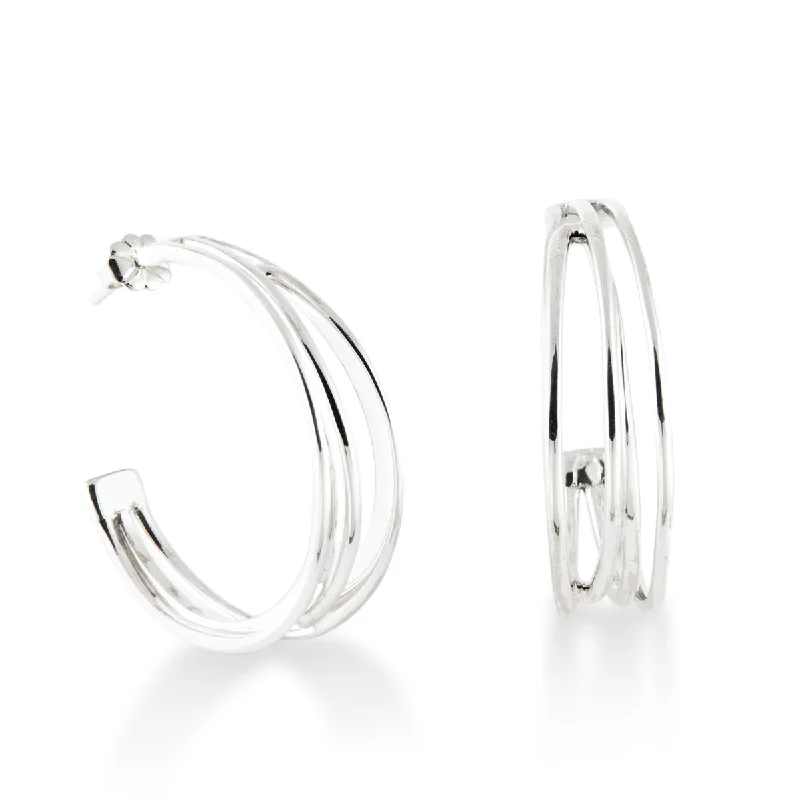 Hoop earrings with luxe velvet finishes for a rich and luxurious touch-Large Wired Hoops