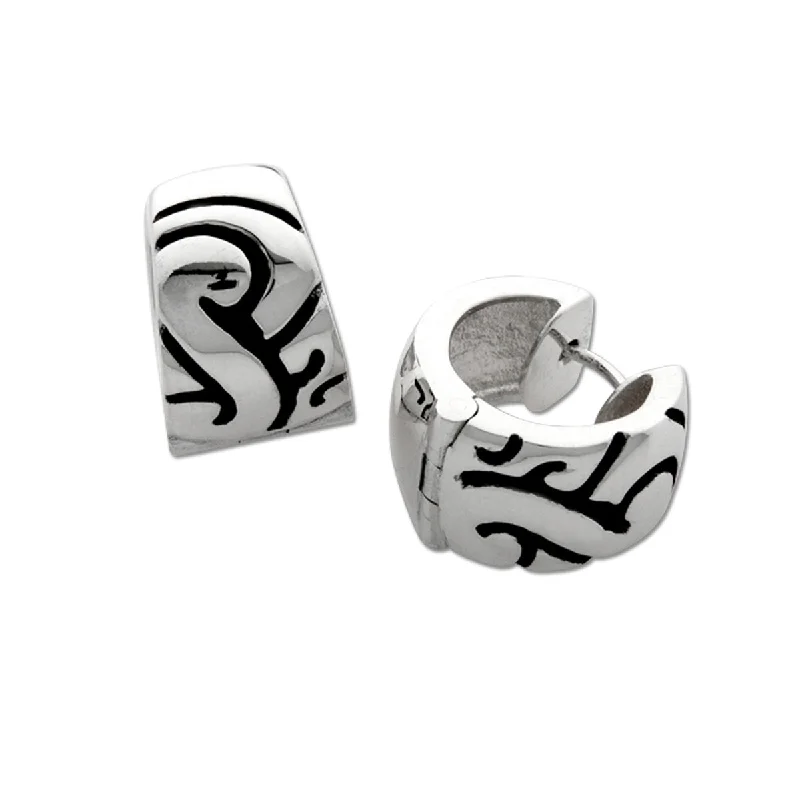 Best hoop earrings with matte finish for a sophisticated, understated design-Swirl Snap Hoop Earring