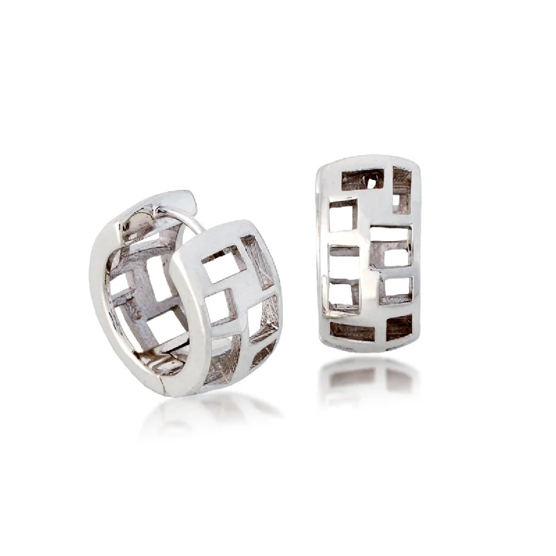 Hoop earrings with spiral designs for a dynamic and fluid look-Windows Snap Hoop Earrings