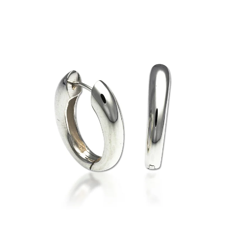 Best hoop earrings with marbled designs for a trendy and artistic effect-Contemporary U Snap Hoop