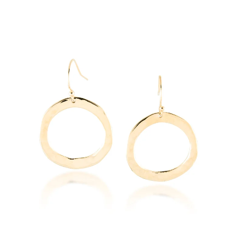 Best hoop earrings with smooth ceramic finishes for a polished, clean style-Primitive Circle Drop