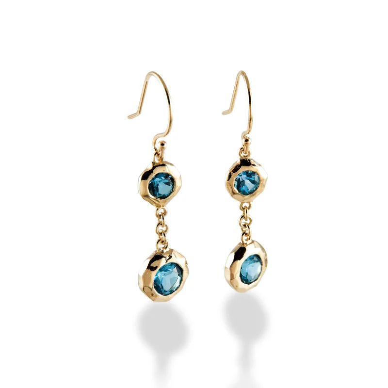 Small hoop earrings for a delicate and understated everyday wear-Double Drops with Semi Precious Stones