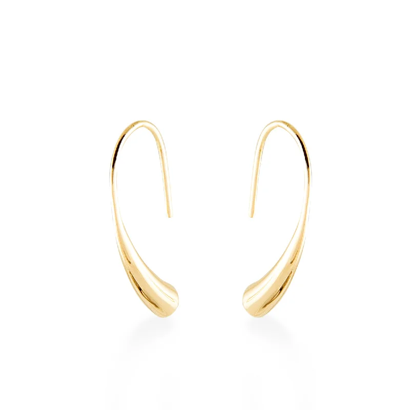 Hoop earrings with oversized pearl accents for a statement-making look-Fluted Drop