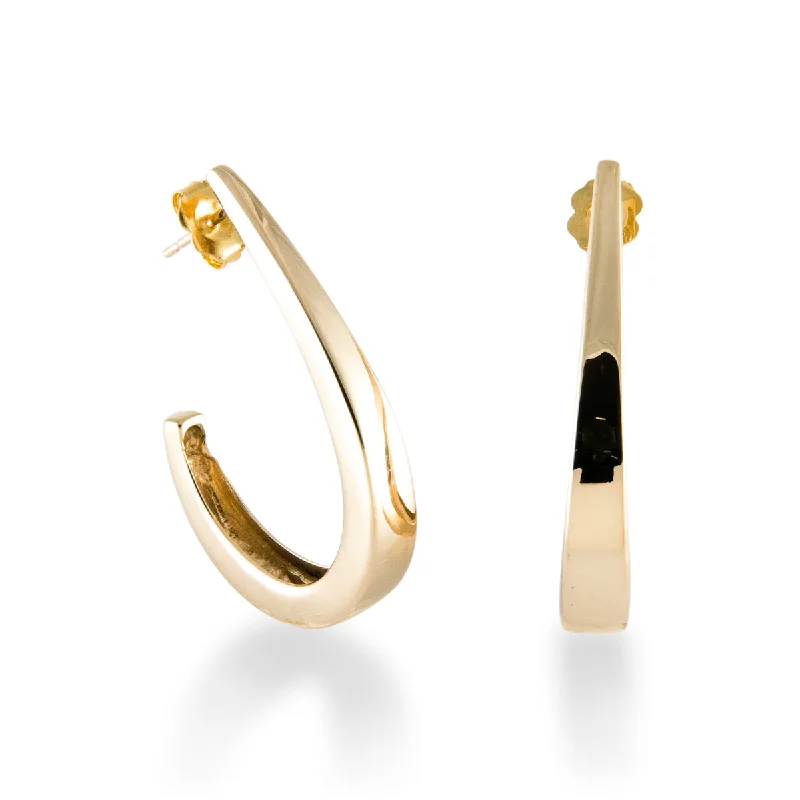 Hoop earrings with oversized designs for a bold, fashion-forward statement-Classic J Hoops