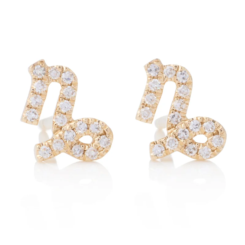 Best hoop earrings with lever-back closures for secure and easy wear-Capricorn Studs