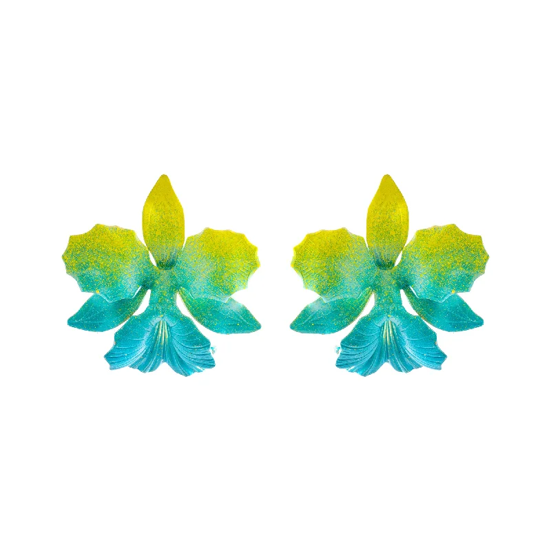 Hoop earrings with abstract shapes for an artistic and creative touch-Carib Laelia Orchid Studs