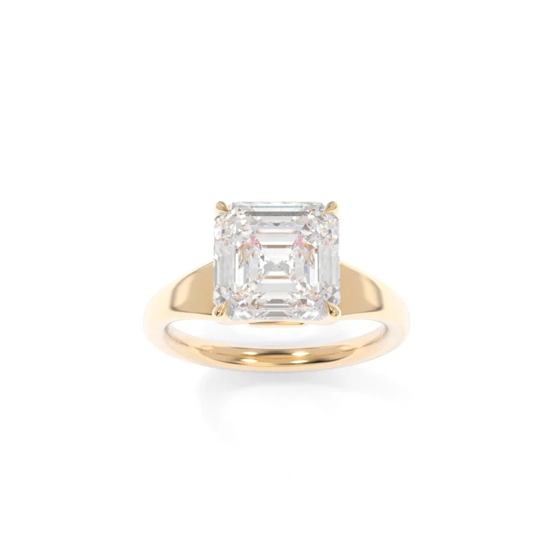 Engagement rings with raw garnet for rugged charm -Collins Solitaire Asscher