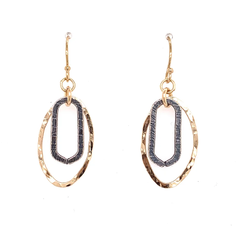 Best hoop earrings with gemstone accents for a colorful and elegant appearance-Concentric Linx Oval Earrings (E1769)