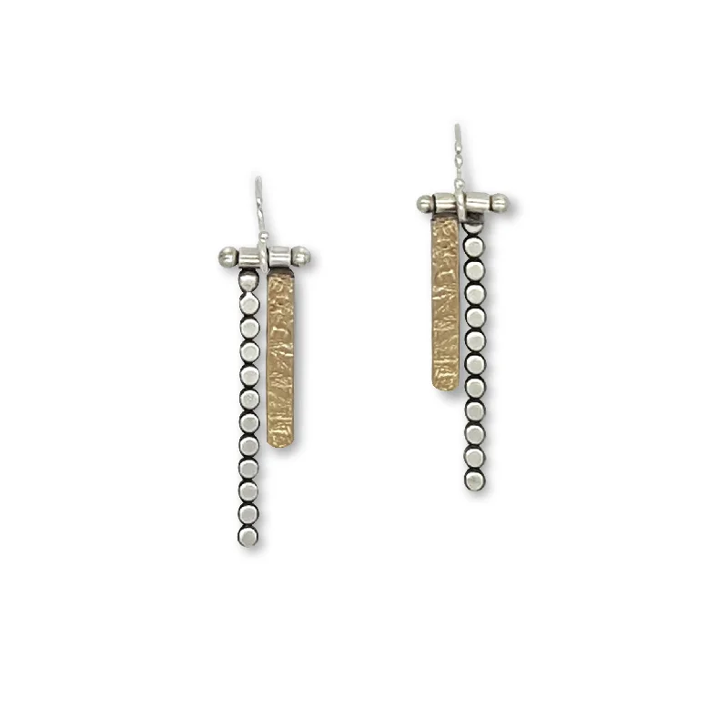 Hoop earrings with oversized pearl accents for a statement-making look-Small Hanging Stick Earrings (RE1353)