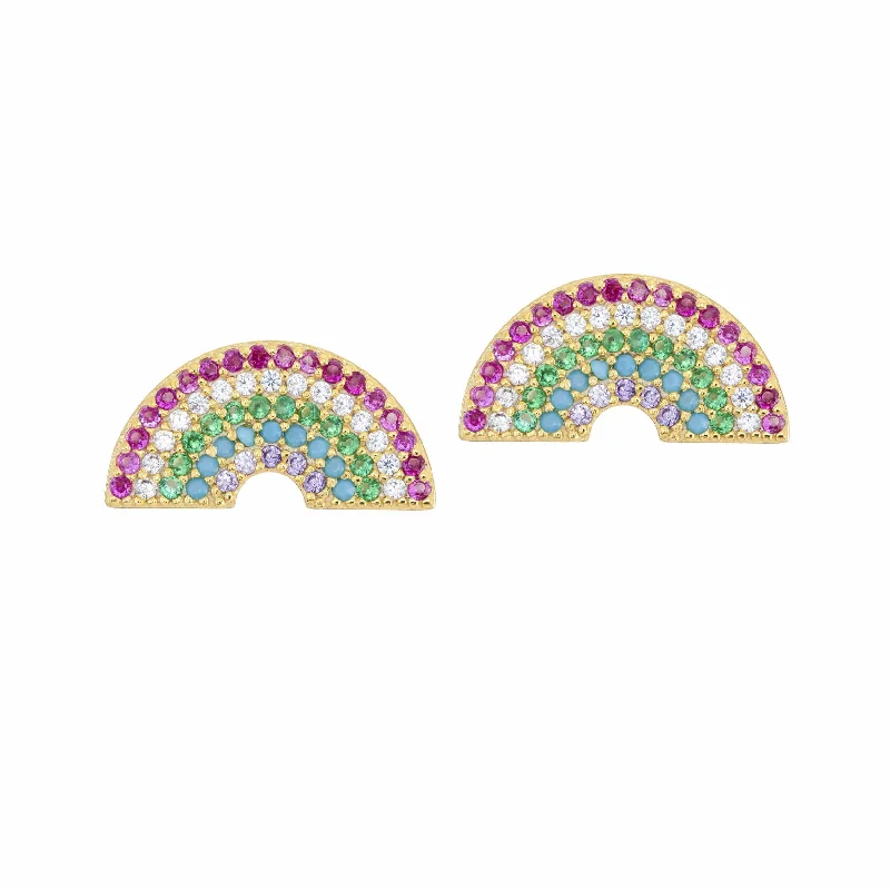 Hoop earrings with rhinestone-studded rims for a glamorous touch-Chase the Rainbow | Earrings