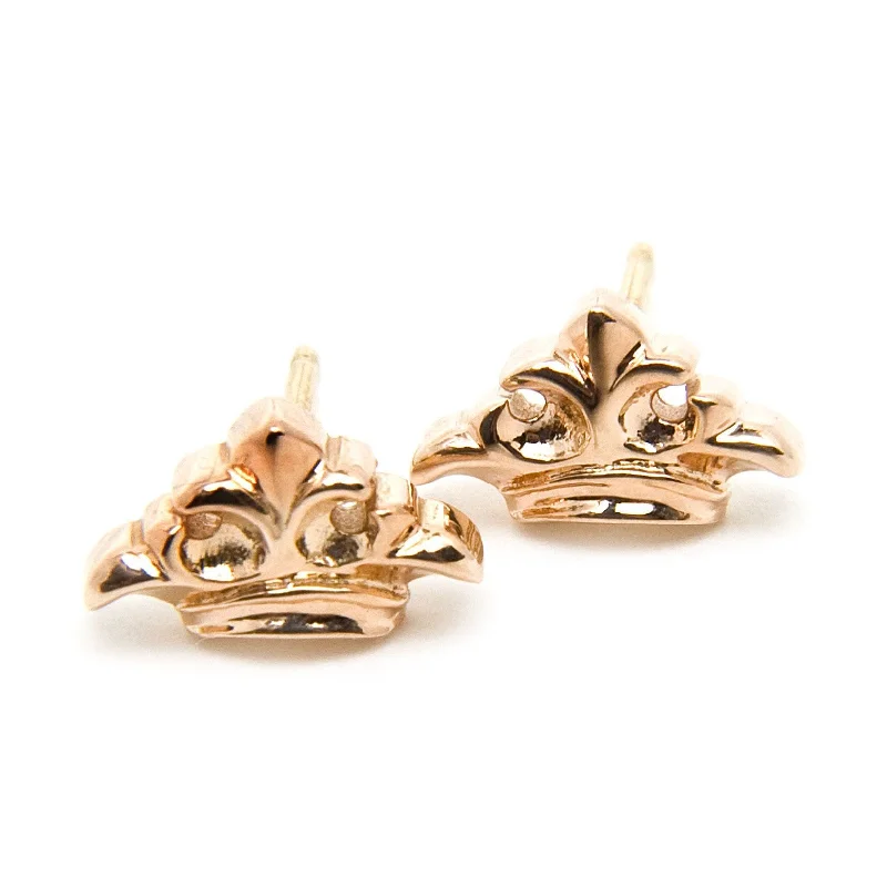 Hoop earrings with gold accents for a warm, elegant statement piece-Crown Earrings 18k Gold