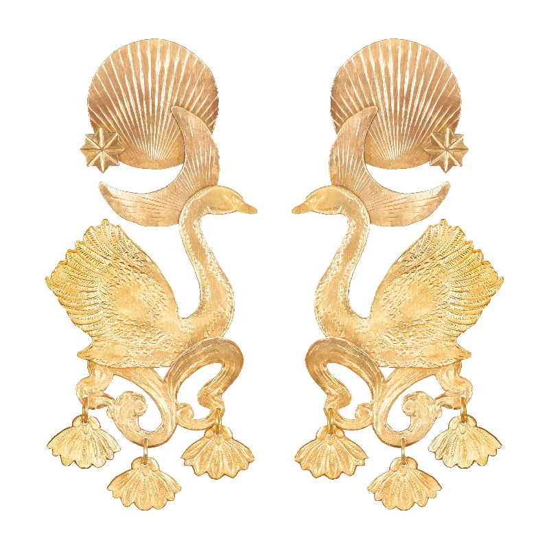 Best hoop earrings with crescent-shaped designs for a bold, moon-inspired style-Cygnet Earrings