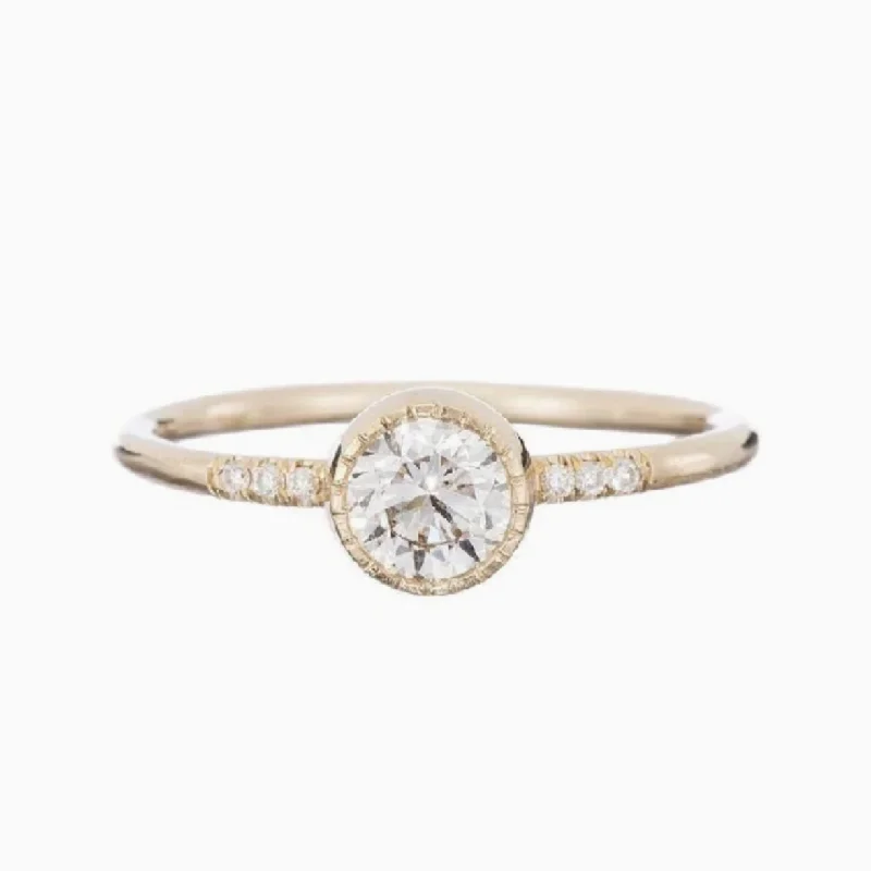 Engagement rings with twisted bands and diamonds -Diamond Hope Ring