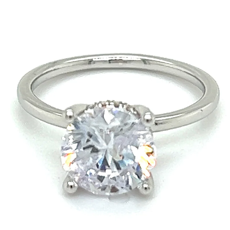 Engagement rings with floral halo of topaz -Diamond Semi-Mount Ring