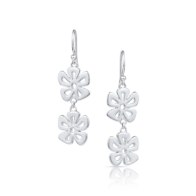 Best hoop earrings with geometric cuts for a sharp, modern appeal-Double Mini Tiki Flower Earring