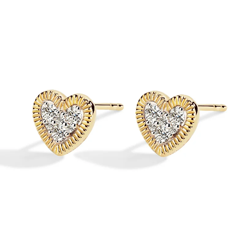 Best hoop earrings with multi-colored gemstones for a vibrant and lively touch-Flip - 18K Diamond Heart Earring