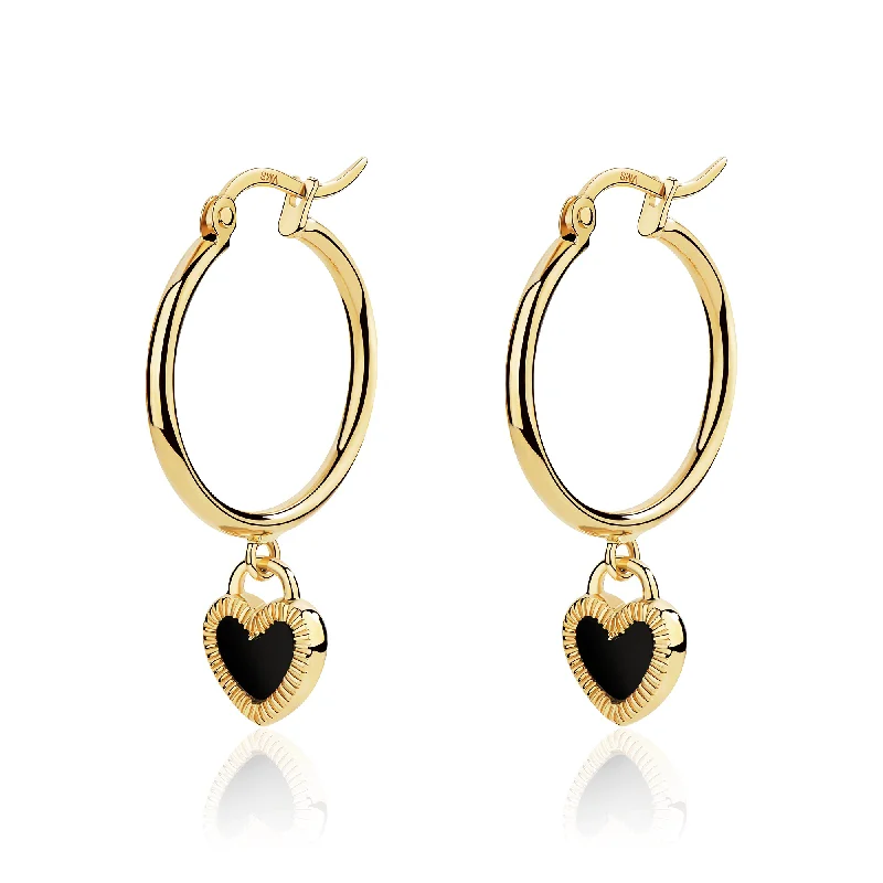 Large hoop earrings for a bold and statement-making fashion accessory-Flip - 18K Heart Earring