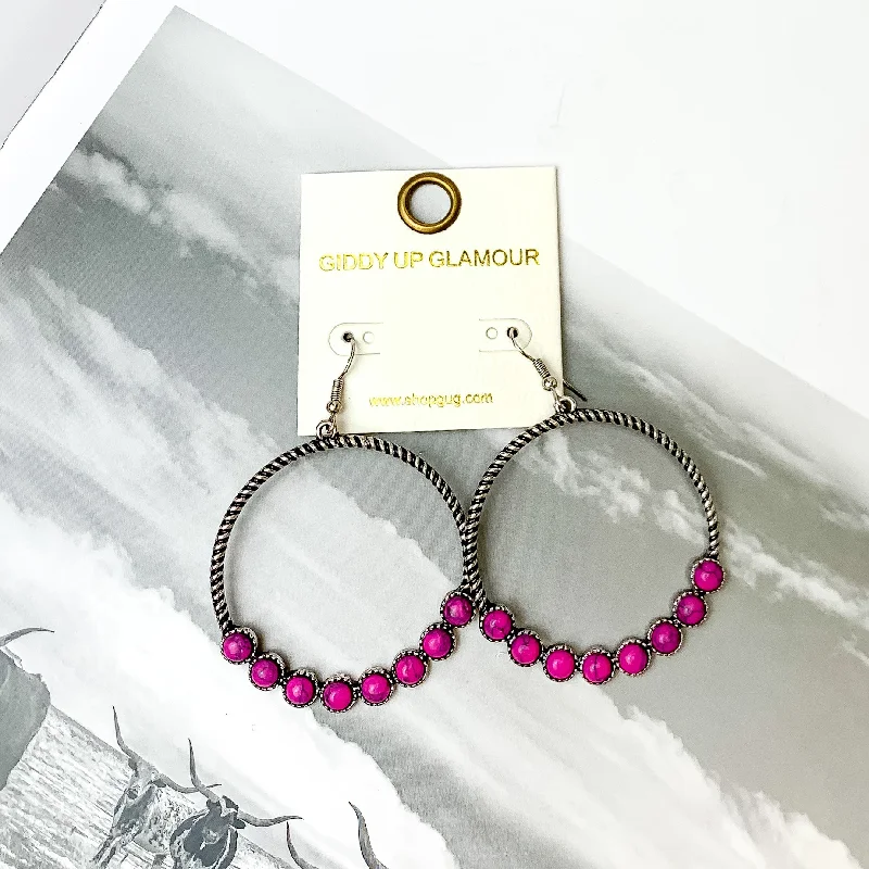 Best hoop earrings with detachable studs for a versatile and adjustable accessory-Forever Twisted Hoop Earrings with Stones in Pink