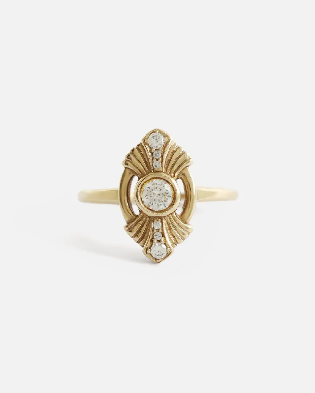 Engagement rings with vine-inspired topaz bands -Gatsby Ring / White Diamonds