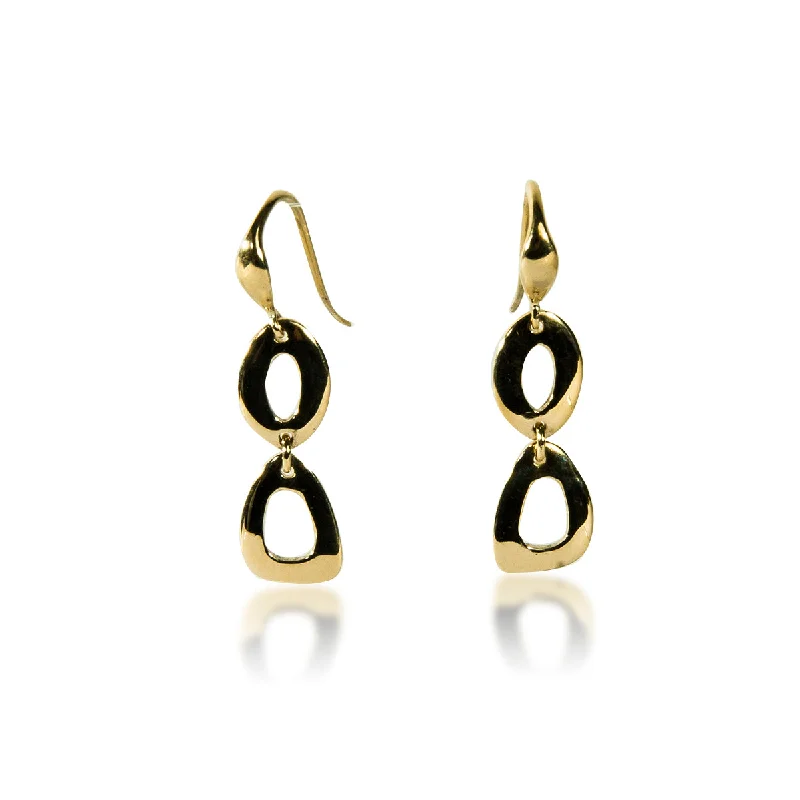 Stylish hoop earrings with diamond accents for an elegant and sparkling effect-Geometric Drops in 14K Gold