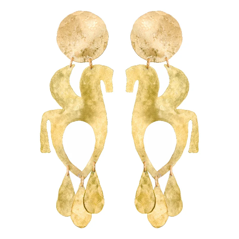 Hoop earrings with gold accents for a warm, elegant statement piece-Gold Hellenistic Earrings