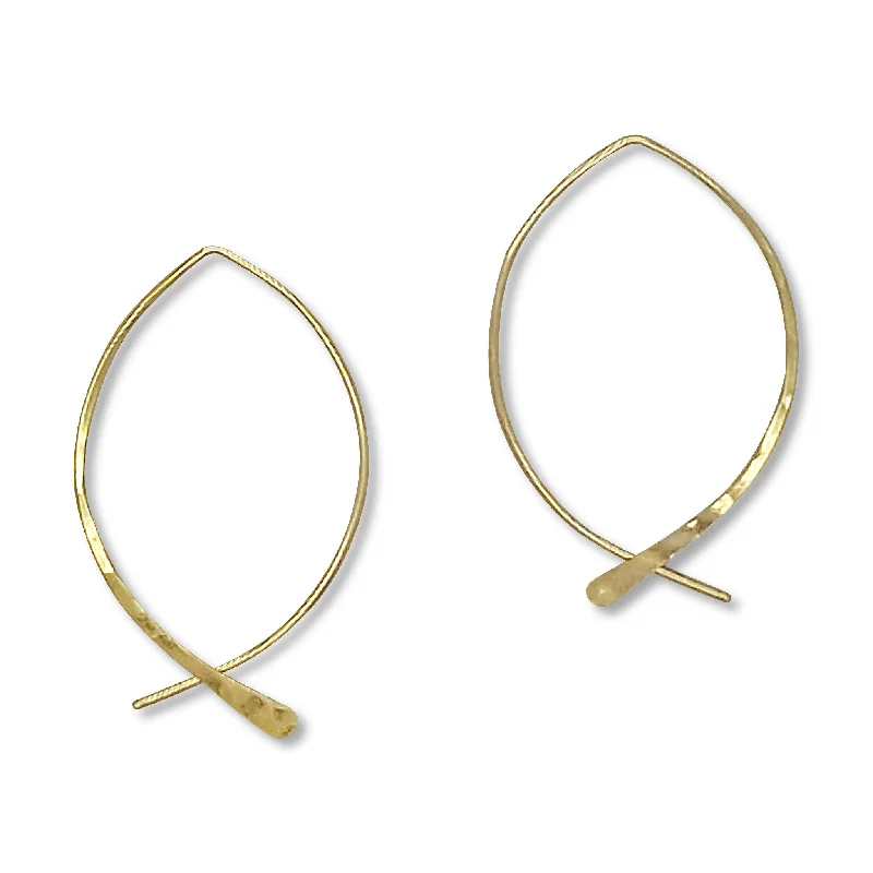 Best hoop earrings with textured silver for a rustic and organic finish-Guppy Pisces Earrings (E1500)