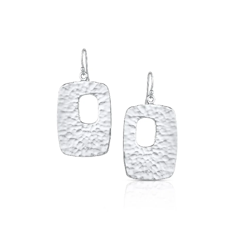 Classic hoop earrings with a thin profile for a sleek and subtle style-Hammered Palm Springs Drop Earring