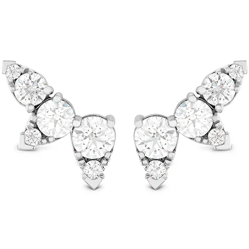 Classic hoop earrings with a thin profile for a sleek and subtle style-Hearts On Fire Aerial Diamond Ear Vine Diamond Earrings