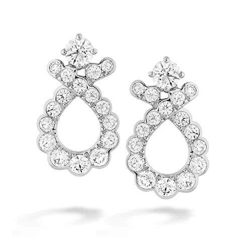 Best hoop earrings with intricate beaded details for a textured, stylish appearance-Hearts On Fire Aerial Regal Scroll Diamond Earrings