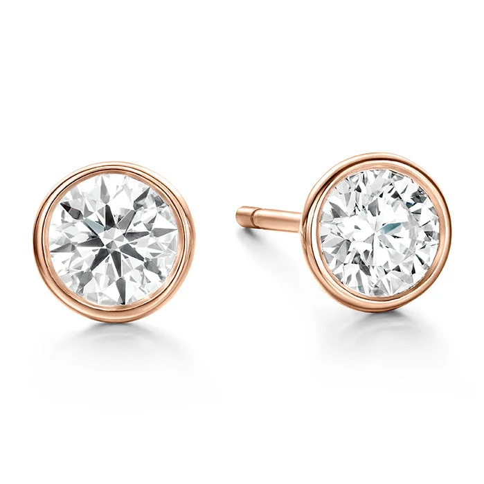 Hoop earrings with leather accents for a sleek and bold combination-Hearts On Fire Classic Bezel Stud Diamond Earrings