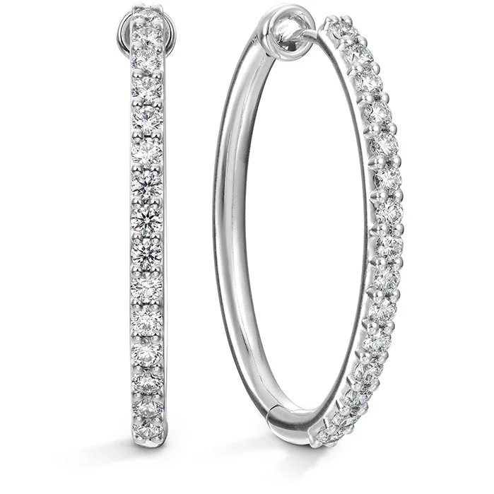 Hoop earrings with gold accents for a warm, elegant statement piece-Hearts On Fire Classic Hoop Large Diamond Earrings