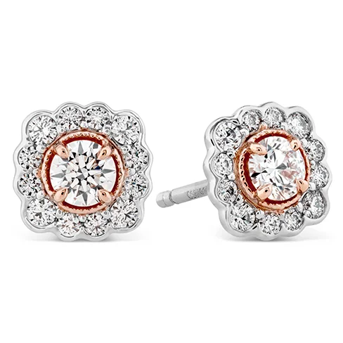 Hoop earrings with leather accents for a sleek and bold combination-Hearts On Fire Liliana Flower Stud Diamond Earrings