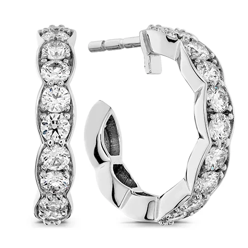 Hoop earrings with faceted crystals for added sparkle and shine-Hearts On Fire Lorelei Floral Hoop Diamond Earrings