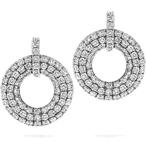 Best hoop earrings with geometric pendants for a modern, chic appeal-Hearts On Fire Silk Pave Open Circle Diamond Earrings