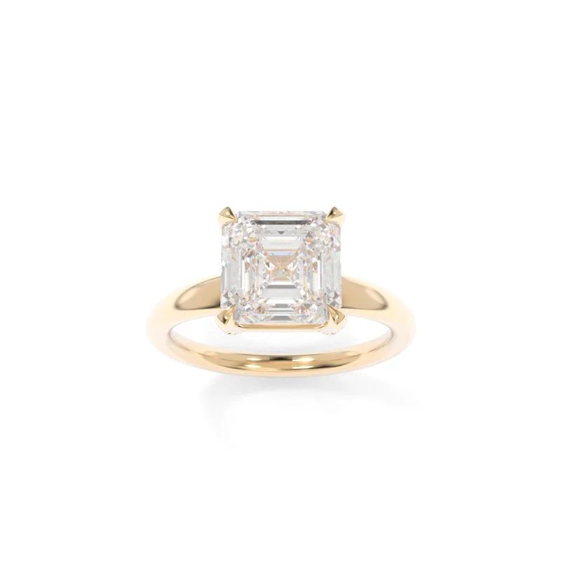 Engagement rings with vintage-inspired claw prongs -Holland Solitaire Asscher (Diamond X-Version)