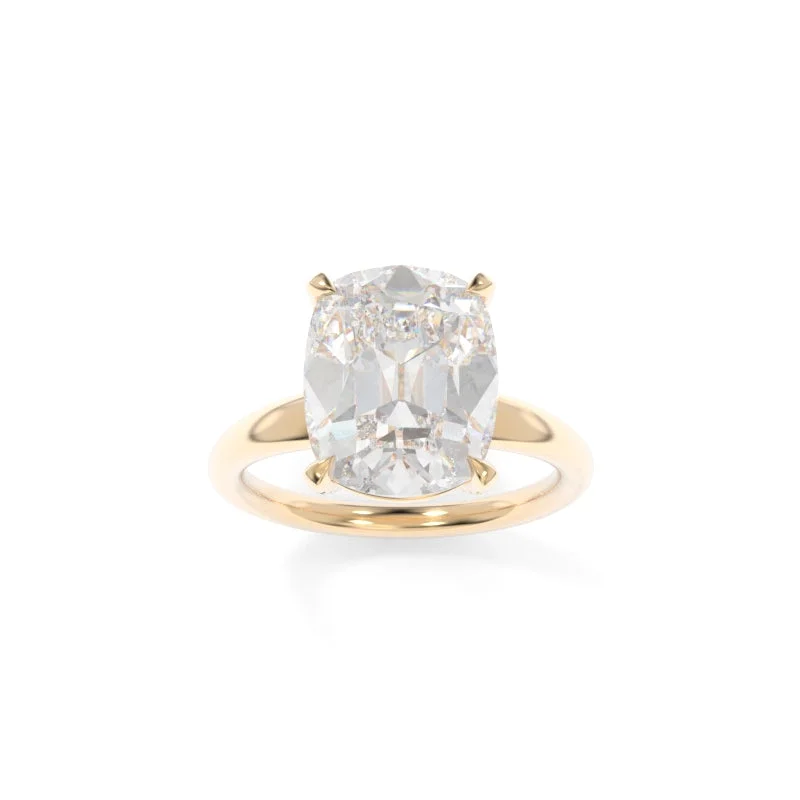 Gold engagement rings with pear-cut sapphire gems -Holland Solitaire Old Mine Cushion (Diamond X-Version)