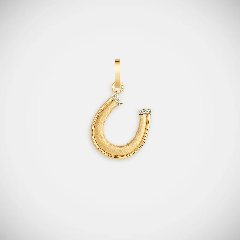 Large hoop earrings for a bold and statement-making fashion accessory-Horseshoe charm