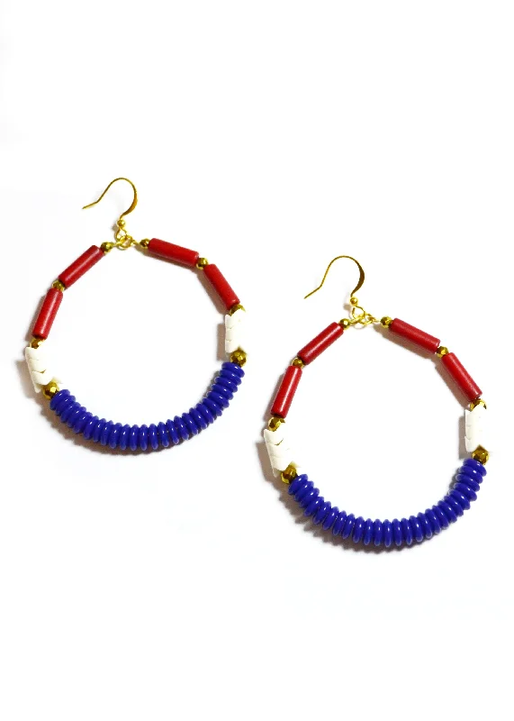 Best hoop earrings with detachable studs for a versatile and adjustable accessory-Huck l 4th of July