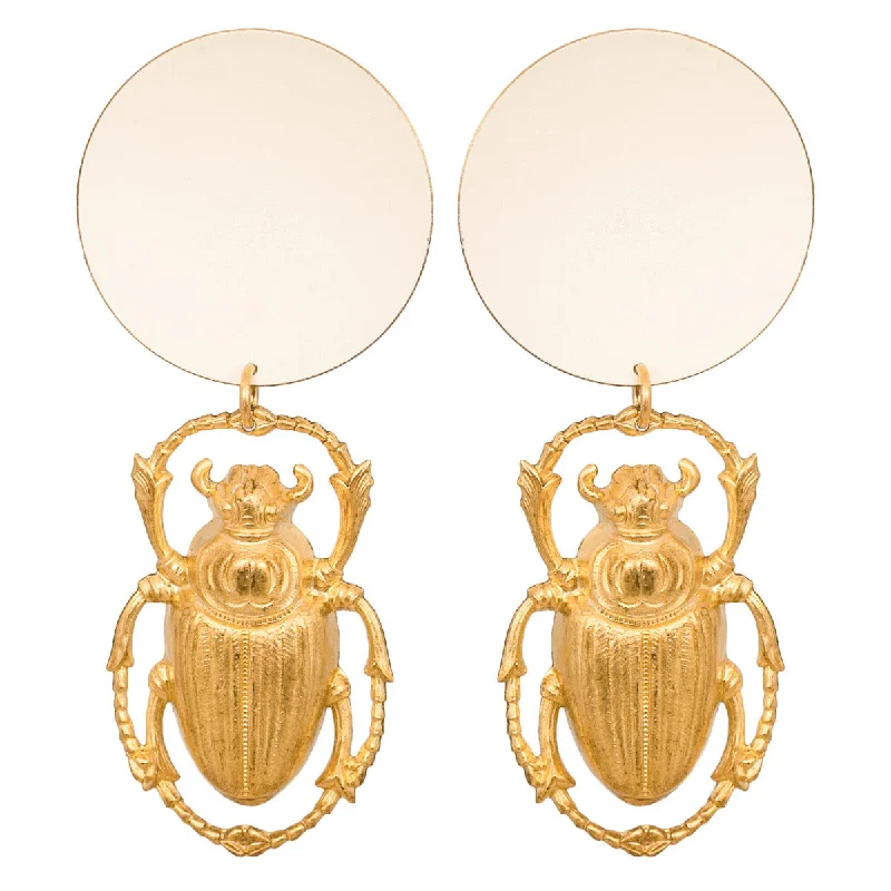 Hoop earrings with cut-out designs for a creative and lightweight effect-Ivory Khepra Earrings