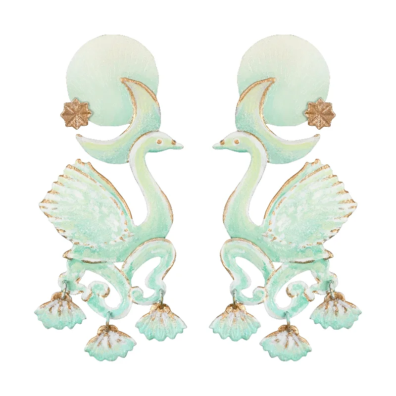 Best hoop earrings with vintage rhinestone embellishments for a retro-glam effect-Jade Cygnet Earrings